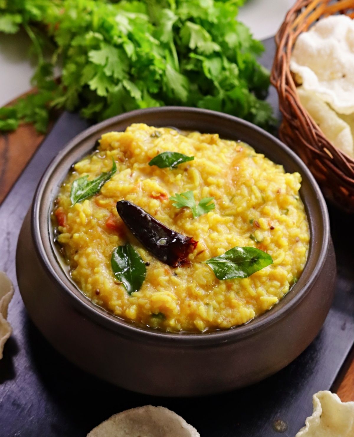 Rasam Rice with Papad